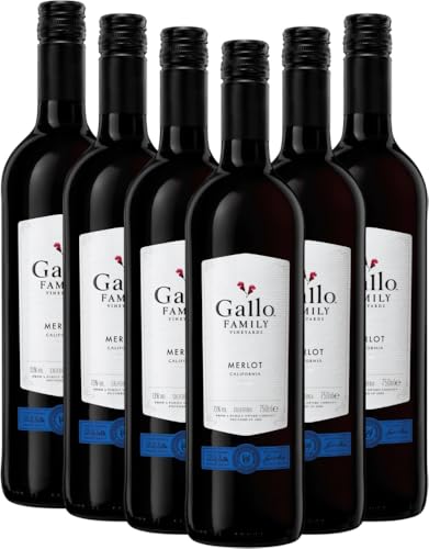 Merlot Gallo Family Rotwein 6 x 0,75l VINELLO - 6 x Weinpaket inkl. kostenlosem VINELLO.weinausgießer von VINELLO