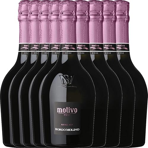 Motivo Rosé - Borgo Molino Schaumwein 9 x 0,75 l mit VINELLO.weinausgießer - VINELLO 9er Weinpaket von VINELLO