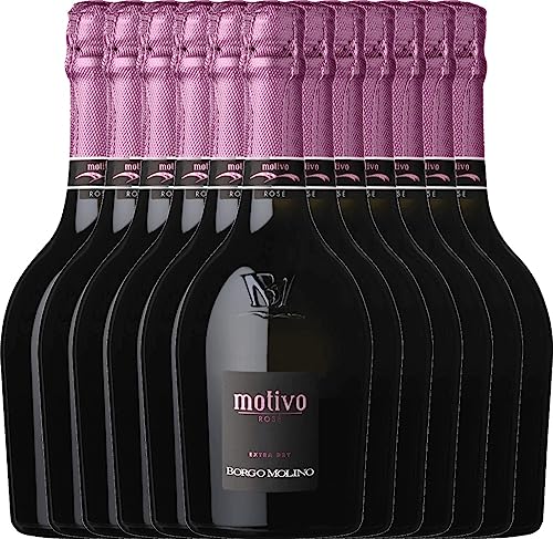 Motivo Rosé extra dry von Borgo Molino Schaumwein 12 x 0,75 l mit VINELLO.weinausgießer - VINELLO 12er Weinpaket von VINELLO