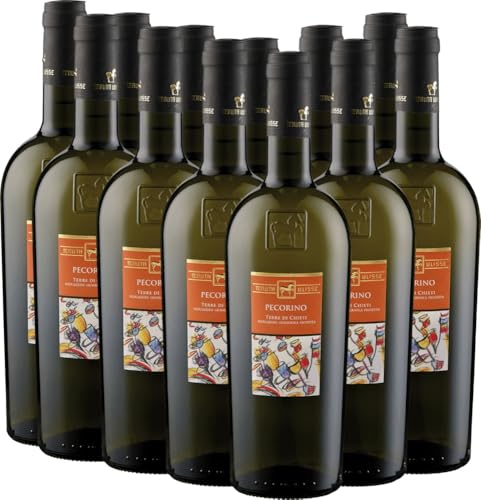 Pecorino Terre di Chieti IGP Tenuta Ulisse Weißwein 12 x 0,75l VINELLO - 12 x Weinpaket inkl. kostenlosem VINELLO.weinausgießer von VINELLO