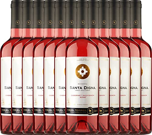 Santa Digna von Miguel Torres Chile - Roséwein 12 x 0,75l VINELLO - 12er - Weinpaket inkl. kostenlosem VINELLO.weinausgießer von VINELLO