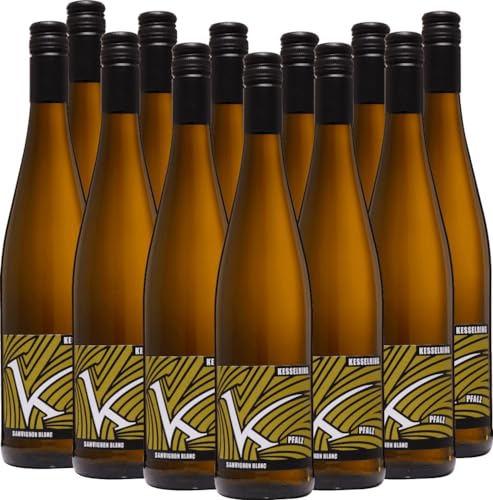 Sauvignon Blanc trocken Lukas Kesselring Weißwein 12 x 0,75l VINELLO - 12 x Weinpaket inkl. kostenlosem VINELLO.weinausgießer von VINELLO