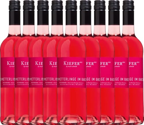 Schmetterlinge im Bauch Rosé von Weingut Kiefer - Roséwein 9 x 0,75l VINELLO - 9er - Weinpaket inkl. kostenlosem VINELLO.weinausgießer von VINELLO