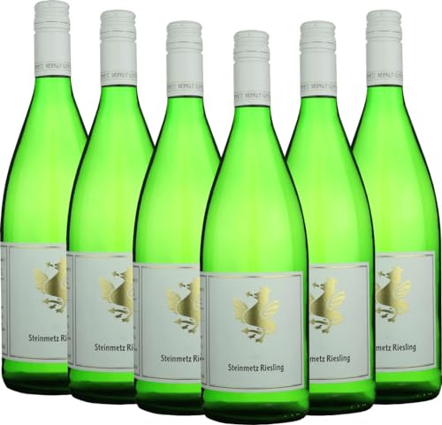 Steinmetz Riesling 1,0 Liter Günther Steinmetz Weißwein 6 x 1l VINELLO - 6 x Weinpaket inkl. kostenlosem VINELLO.weinausgießer von VINELLO