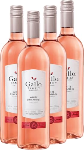 White Zinfandel Gallo Family Roséwein 4 x 0,75l VINELLO - 4 x Weinpaket inkl. kostenlosem VINELLO.weinausgießer von VINELLO