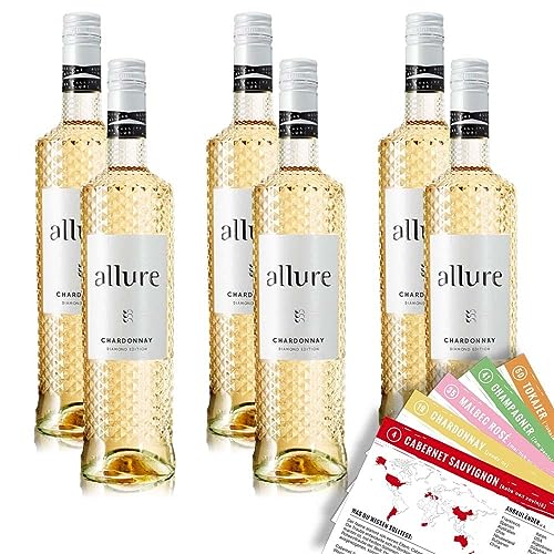 Allure Chardonnay, halbtrocken, sortenreines Weinpaket + VINOX Winecards (6x0,75l) von VINOX