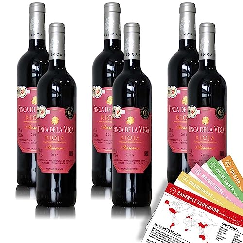 Finca de la Vega Rioja Reserva DOC, trocken, sortenreines Weinpaket + VINOX Winecards (6x0,75l) von VINOX