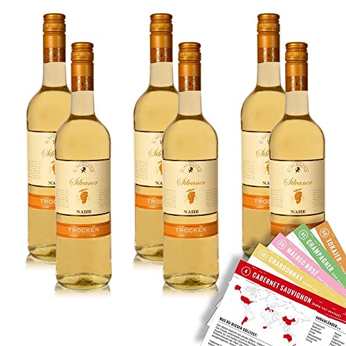 G.Schlink Silvaner QbA, trocken, sortenreines Weinpaket + VINOX Winecards (6x0,75l) von VINOX