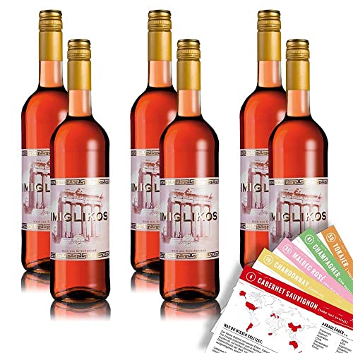 Gunz Imiglikos Roséwein, lieblich, sortenreines Weinpaket + VINOX Weinkarten (6x0,75l) von VINOX