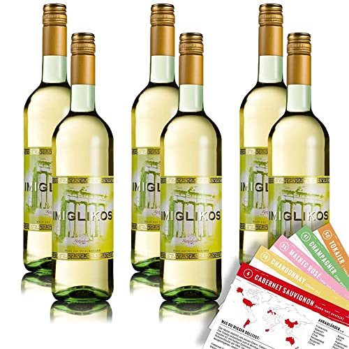 Gunz Imiglikos Weißwein, lieblich, sortenreines Weinpaket + VINOX Weinkarten (6x0,75l) von VINOX