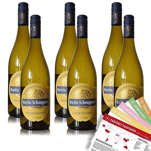 Martin Schongauer Grauburgunder, trocken, sortenreines Weinpaket + VINOX Winecards (6x0,75l) von VINOX