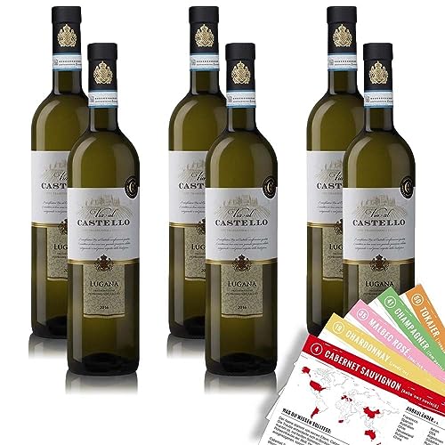 Via al Castello Lugana, trocken, sortenreines Weinpaket + VINOX Winecards (6x0,75l) von VINOX