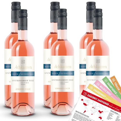 Achkarren Spätburgunder Rosé QbA, trocken, sortenreines Weinpaket + VINOX Winecards (6x0,75l) von VINOX