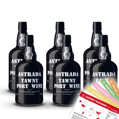 Astrada Tawny Portwein DOP, süß, sorteinreines Weinpaket + VINOX Winecards (6x0,75l) von VINOX