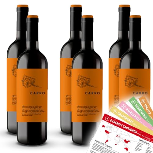 Barahonda Carro DO, trocken, sortenreines Weinpaket + VINOX Winecards (6x0,75l) von VINOX