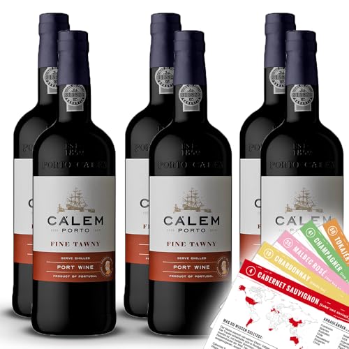 CA'LEM Fine Tawny Porto, sortenreines Weinpaket + VINOX Winecards (6x0,75l) von VINOX