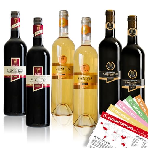 Cavino Deus 2x Nemea 2x Mavrodaphne 2x Samos, Weinpaket Griechenland (6x0,75l) von VINOX