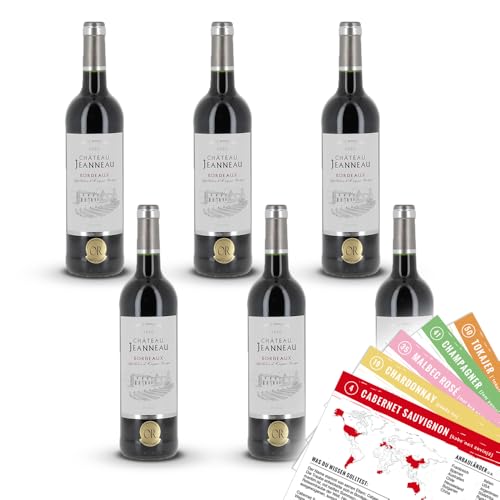 Chateau Jeanneau Bordeaux, 2020, sortenreines Weinpaket + VINOX Winecards (6x0,75l) von VINOX