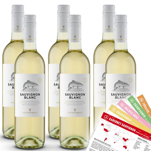 Cramele Recas Speis&Trank Sauvignon Blanc, trocken, sortenreines Weinpaket + VINOX Winecards (6x0,75l) von VINOX