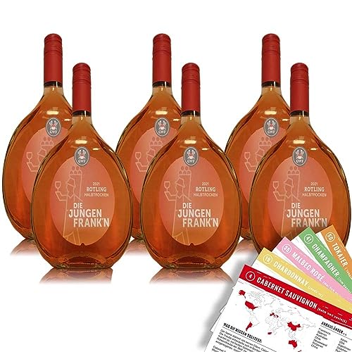 Die Jungen Frank'n Rotling, halbtrocken, sortenreines Weinpaket + VINOX Winecards (6x0,75l) von VINOX