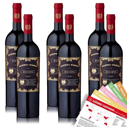 Doppio Passo Primitivo di Manduria Riserva, trocken, sortenreines Weinpaket + VINOX Winecards (6x0,75l) von VINOX