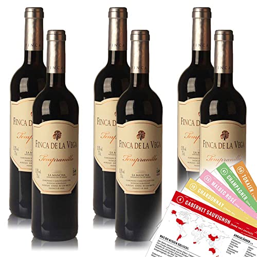 Finca de la Vega Tempranillo, trocken, sortenreines Weinpaket + VINOX Winecards (6x0,75l) von VINOX