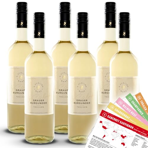 G.Schlink Scheurebe QbA, halbtrocken, sortenreines Weinpaket + VINOX Winecards (6x0,75l) von VINOX