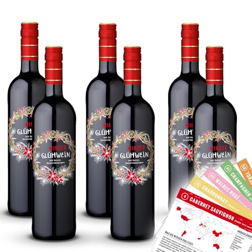 Gerstacker Deutscher Winzerglühwein, rot, sortenreines Weinpaket + VINOX Winecards (6x0,75l) von VINOX