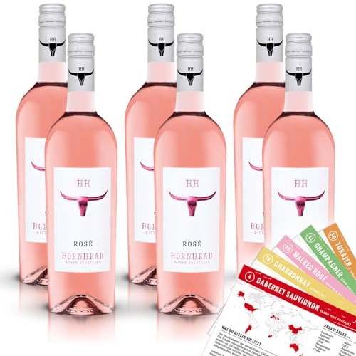 Hornhead Rosé, trocken, sortenreines Weinpaket + VINOX Winecards (6x0,75l) von VINOX