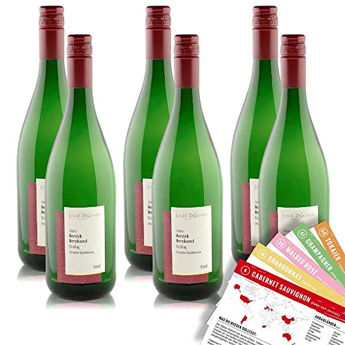 J.Drathen Bereich Bernkastel Riesling QbA, lieblich, sortenreines Weinpaket + VINOX Winecards (6x1,0l) von VINOX