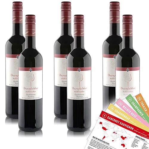 J.Drathen Dornfelder QbA, halbtrocken, sortenreines Weinpaket + VINOX Winecards (6x0,75l) von VINOX