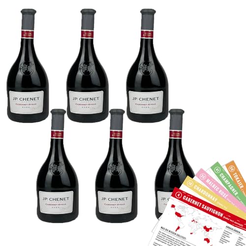 JP.Chenet Cabernet-Syrah IGP, trocken, sortenreines Weinpaket + VINOX Winecards (6x0,75l) von VINOX