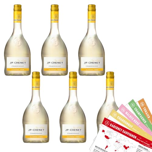 JP.Chenet Chardonnay IGP, alkoholfrei, sortenreines Weinpaket + VINOX Winecards (6x0,75l) von VINOX