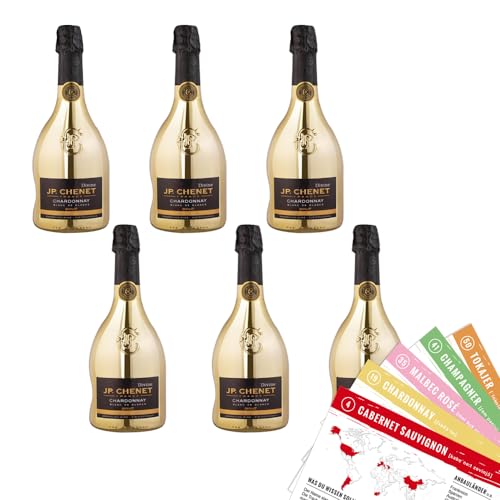 JP.Chenet Divine Chardonnay Gold, trocken, sortenreines Weinpaket + VINOX Winecards (6x0,75 l) von VINOX