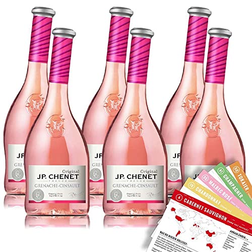 JP.Chenet Grenache-Cinsault Rosé IGP, trocken, sortenreines Weinpaket + VINOX Winecards (6x0,75l) von VINOX
