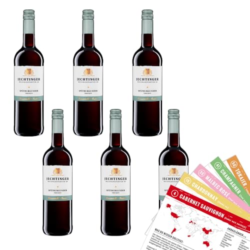 Jechtinger Spätburgunder Nostalgie QbA, trocken, sortenreines Weinpaket + VINOX Winecards (6x0,75l) von VINOX