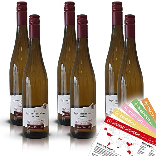 J.Drathen Appenheimer Abtey Auslese QmP, lieblich, sortenreines Weinpaket + VINOX Winecards (6x0,75l) von VINOX