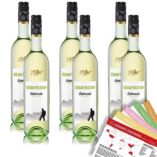 Käfer Grüner Veltliner QbA, trocken, sortenreines Weinpaket + VINOX Winecards (6x0,75l) von VINOX