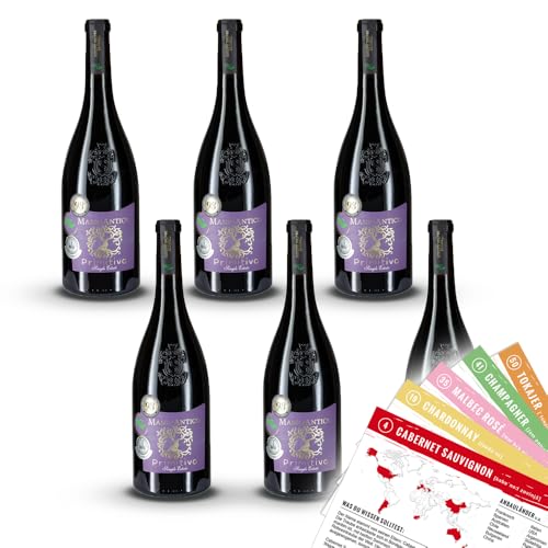 Masso Antico Primitivo Salento IGT, halbtrocken, 2022, sortenreines Weinpaket + VINOX Winecards (6x0,75l) von VINOX