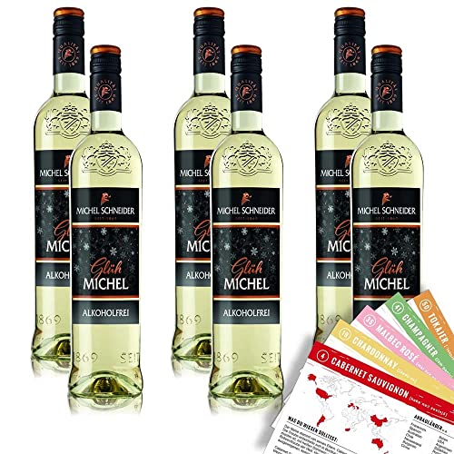 Michel Schneider GlühMichel Weiß, alkoholfrei, sortenreines Weinpaket + VINOX Winecards (6x0,75l) von VINOX