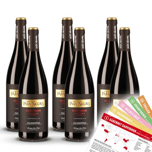 Pata Negra Cepas Viejas Reserva, trocken, sortenreines Weinpaket + VINOX Winecards (6x0,75l) von VINOX