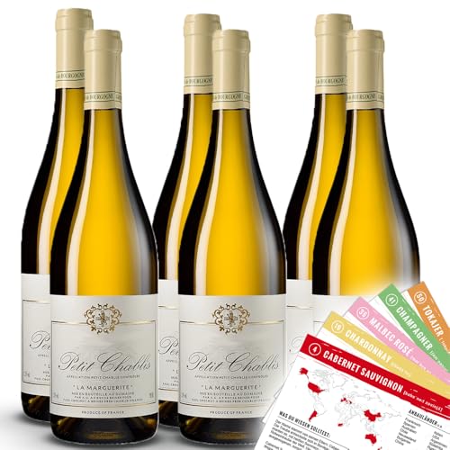 Paul Chrochot Petit Chablis, trocken, sortenreines Weinpaket + VINOX Winecards (6x0,75l) von VINOX