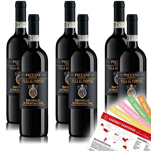 Piccini Brunello di Montalcino DOCG, trocken, sortenreines Weinpaket + VINOX Winecards (6x0,75l) von VINOX