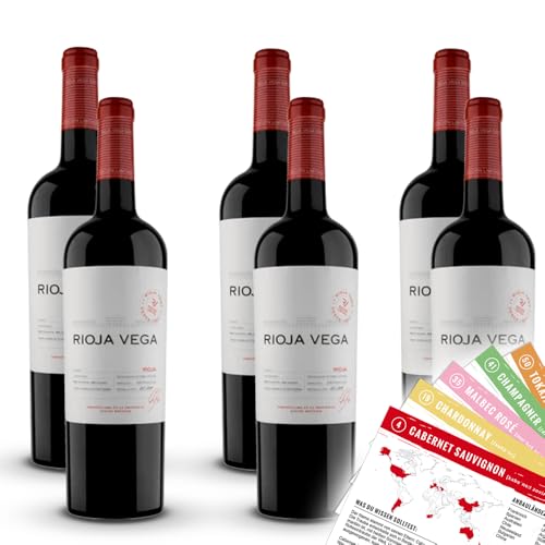 Rioja Vega Crianza, trocken, sortenreines Weinpaket + VINOX Winecards (6x0,75l) von VINOX