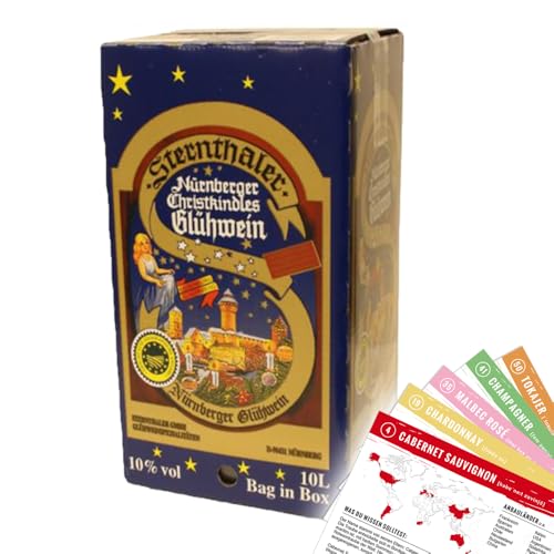 Sternthaler Nürnberger Christkindles Glühwein Rot Bag-in-Box + VINOX Winecards, 10l von VINOX