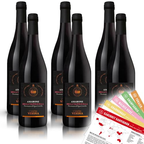 Terre di Verona Amarone della Valpolicella DOCG, trocken, sortenreines Weinpaket + VINOX Winecards (6x0,75l) von VINOX