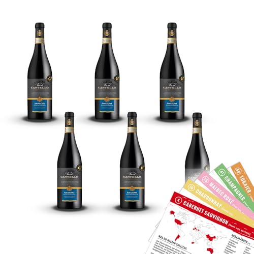 Via al Castello Amarone Della Valpolicella DOCG, trocken, 2020, sortenreines Weinpaket + VINOX Winecards (6x0,75l) von VINOX