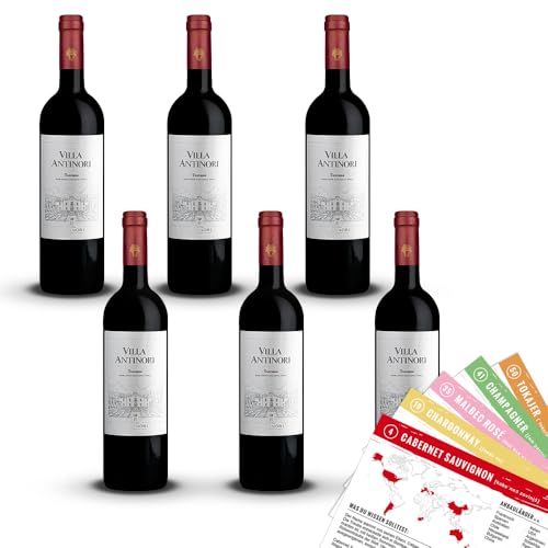 Villa Antinori Rosso Toscana IGT, sortenreines Weinpaket + VINOX Winecards (6x0,75l) von VINOX