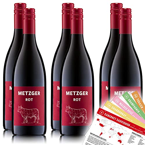 Weingut Metzger Rot, trocken, sortenreines Weinpaket + VINOX Winecards (6x0,75l) von VINOX