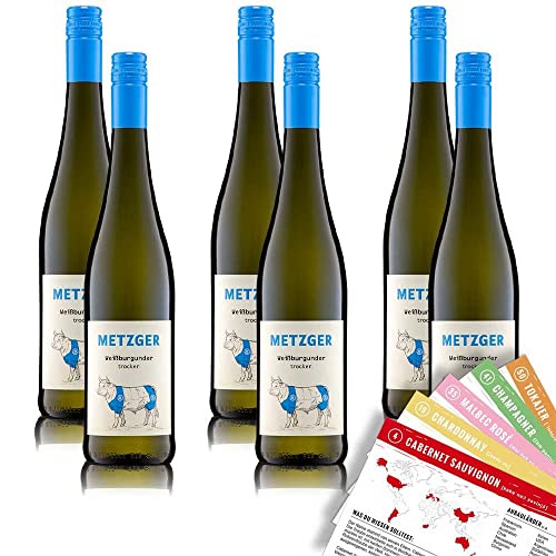 Weingut Metzger Weißburgunder, trocken, sortenreines Weinpaket + VINOX Winecards (6x0,75l) von VINOX